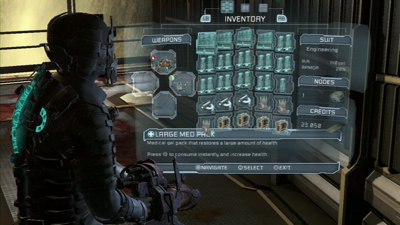 IMAGE: The interface in Dead Space