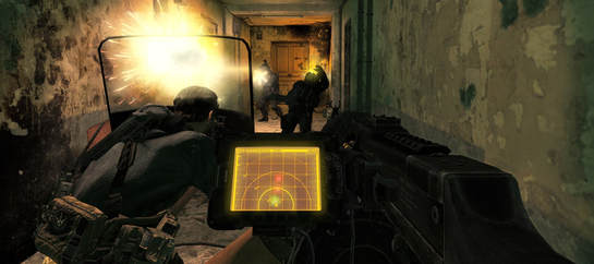 IMAGE: Screenshot of Call of Duty where a heartbeat sensor is used